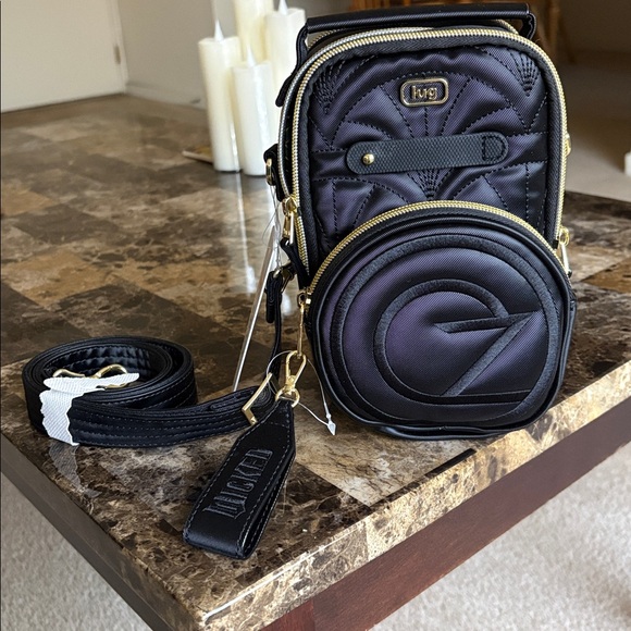 Lug Wicked x Lug Skeeter Mini Bridge SE Satin Luxe VL Crossbody Bag-Black-NWT - Picture 3 of 16